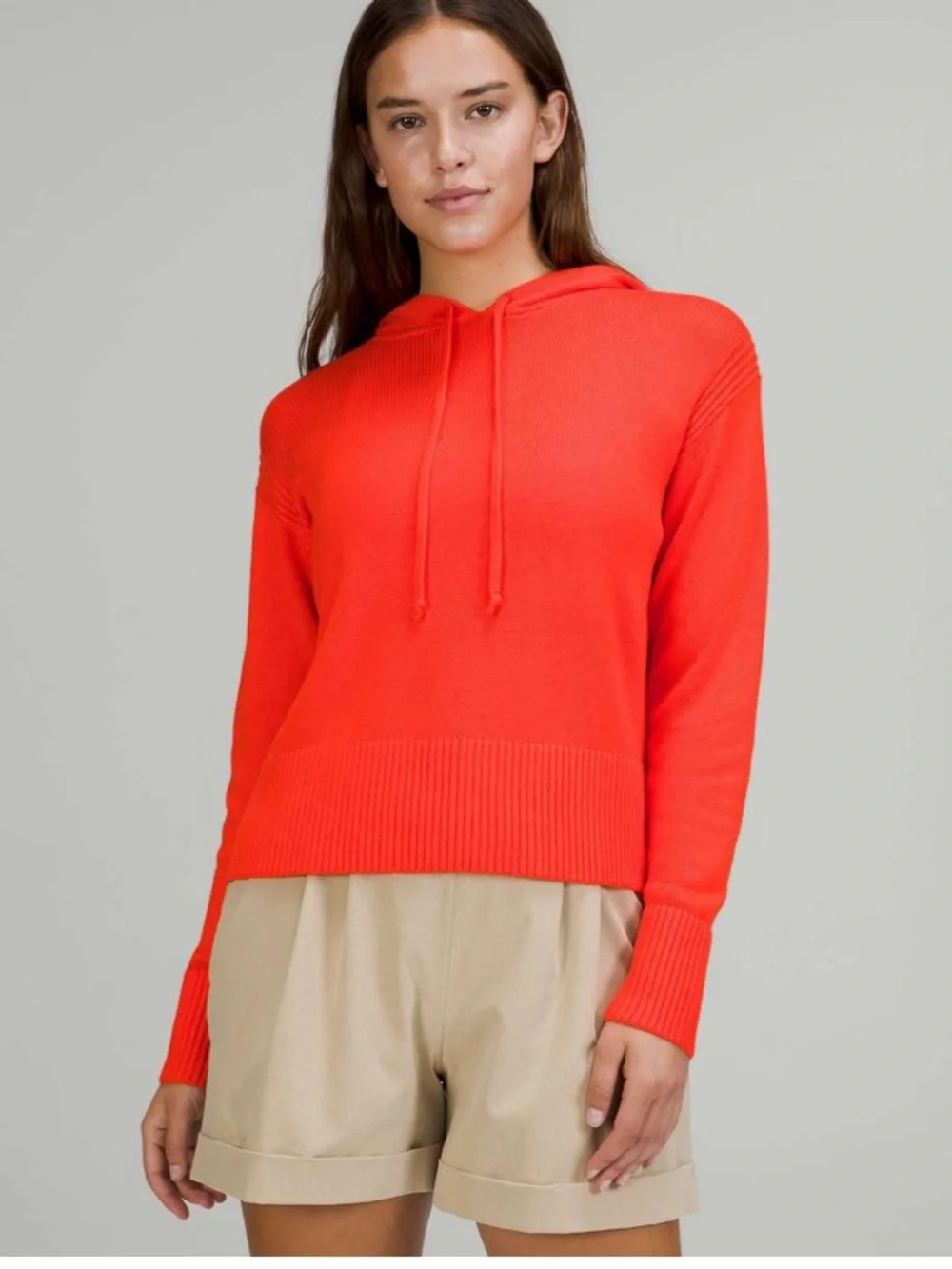 Lululemon Women’s Double knit Sweater Hoodie-Autumn Red size L